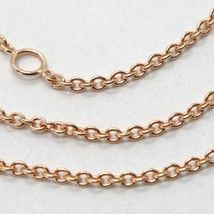 18K ROSE GOLD CHAIN 1.2 MM ROLO ROUND CIRCLE LINK, 17.7 INCHES, MADE IN ITALY image 2