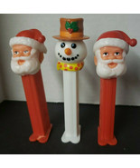 Vintage Lot of 3 Pez - 2 Santa Claus and Frosty The Snowman Christmas - $18.99