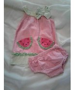 Baby Girl Specially Baby 12M Gingham Red Checked 2pc Pockets  Great Shape - $13.86