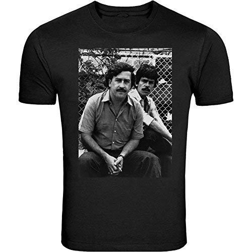 Pablo Escobar and his cousin Gustavo T-shirt Medellin Cartel DrugTee Adult (M, B