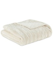 Madison Park Duke Brushed Long Faux Fur Throw Blanket-Ivory T4101236 - $39.49