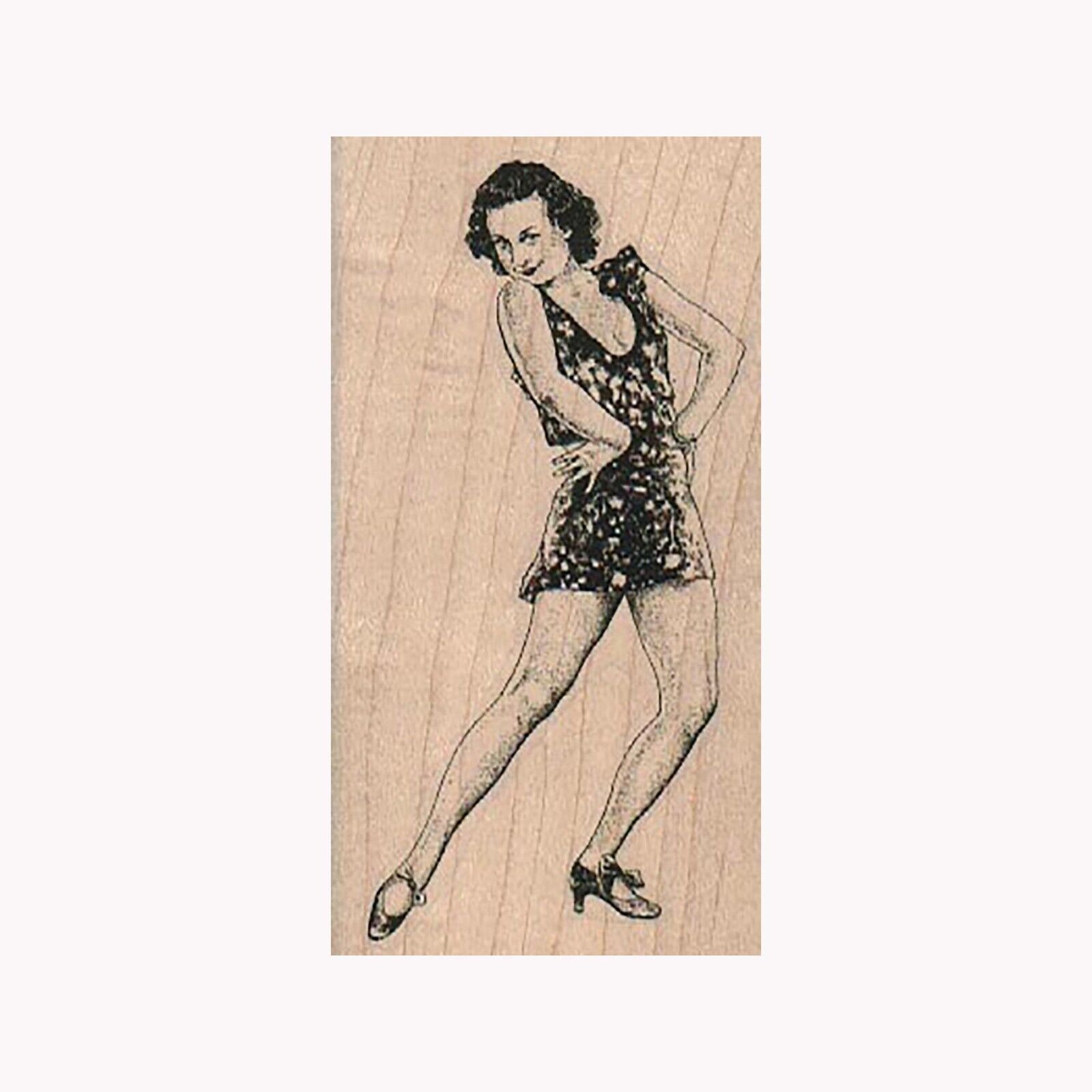 Mounted Rubber Stamp, Lady Posing, Dancer, Woman, Lady, Posing Woman