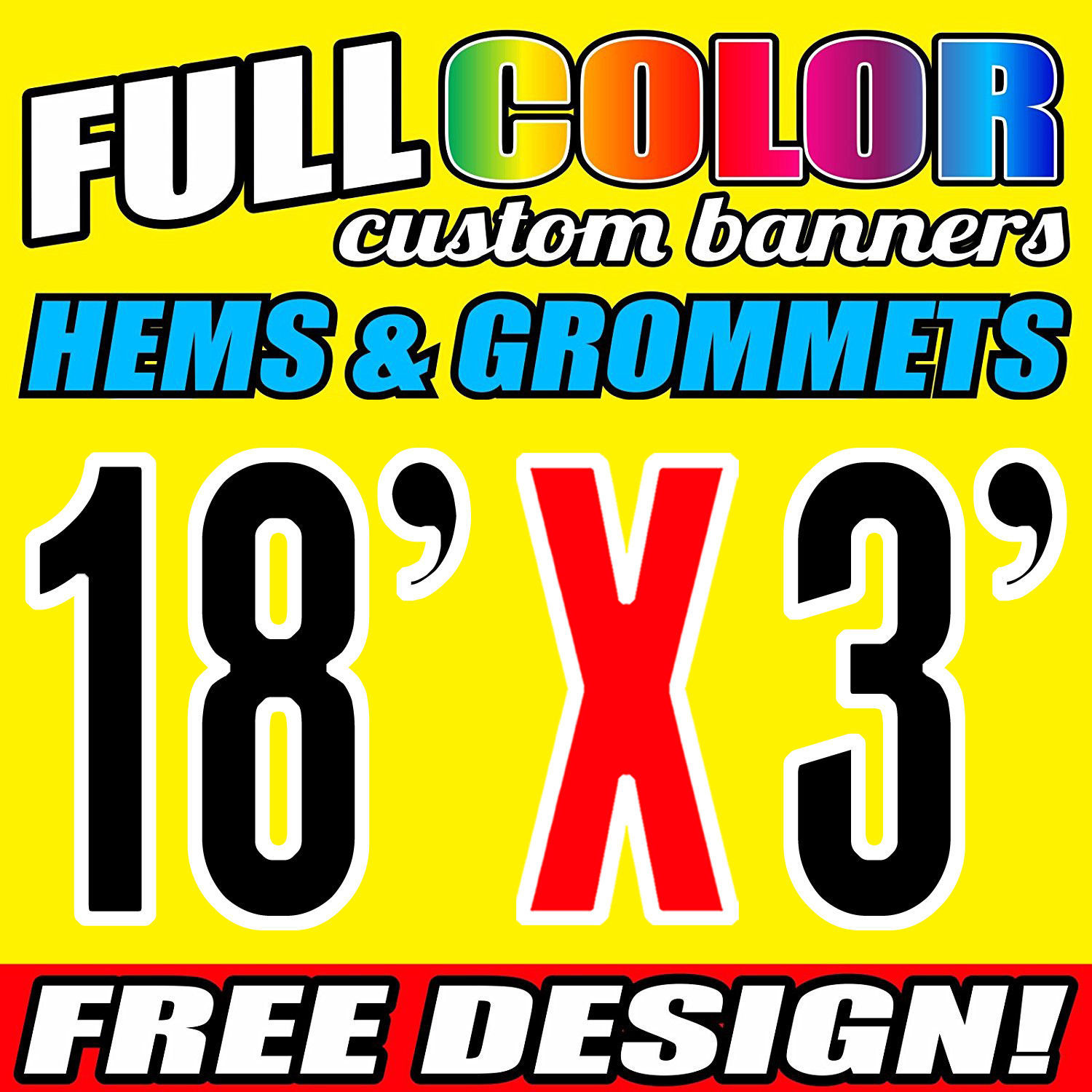 18 X 3 Custom Banner 16oz Vinyl Flex And 50 Similar Items
