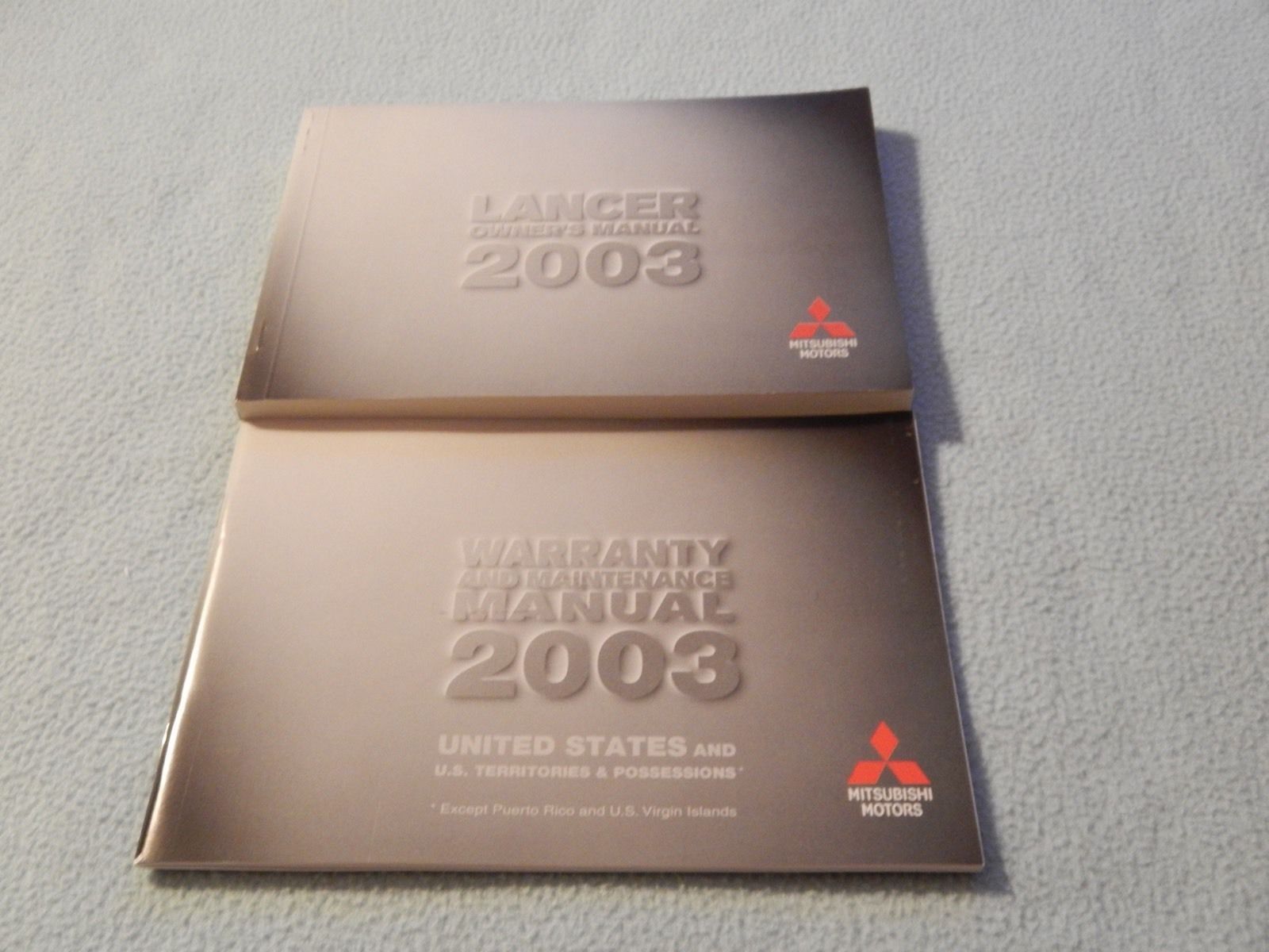 2003 Mitsubishi Lancer Owners Manual With Binder