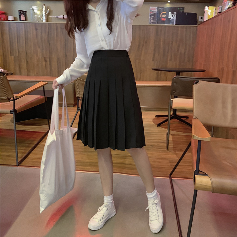 White Pleated Midi Skirt Outfit Women Plus Size Full Pleated Skirt High ...
