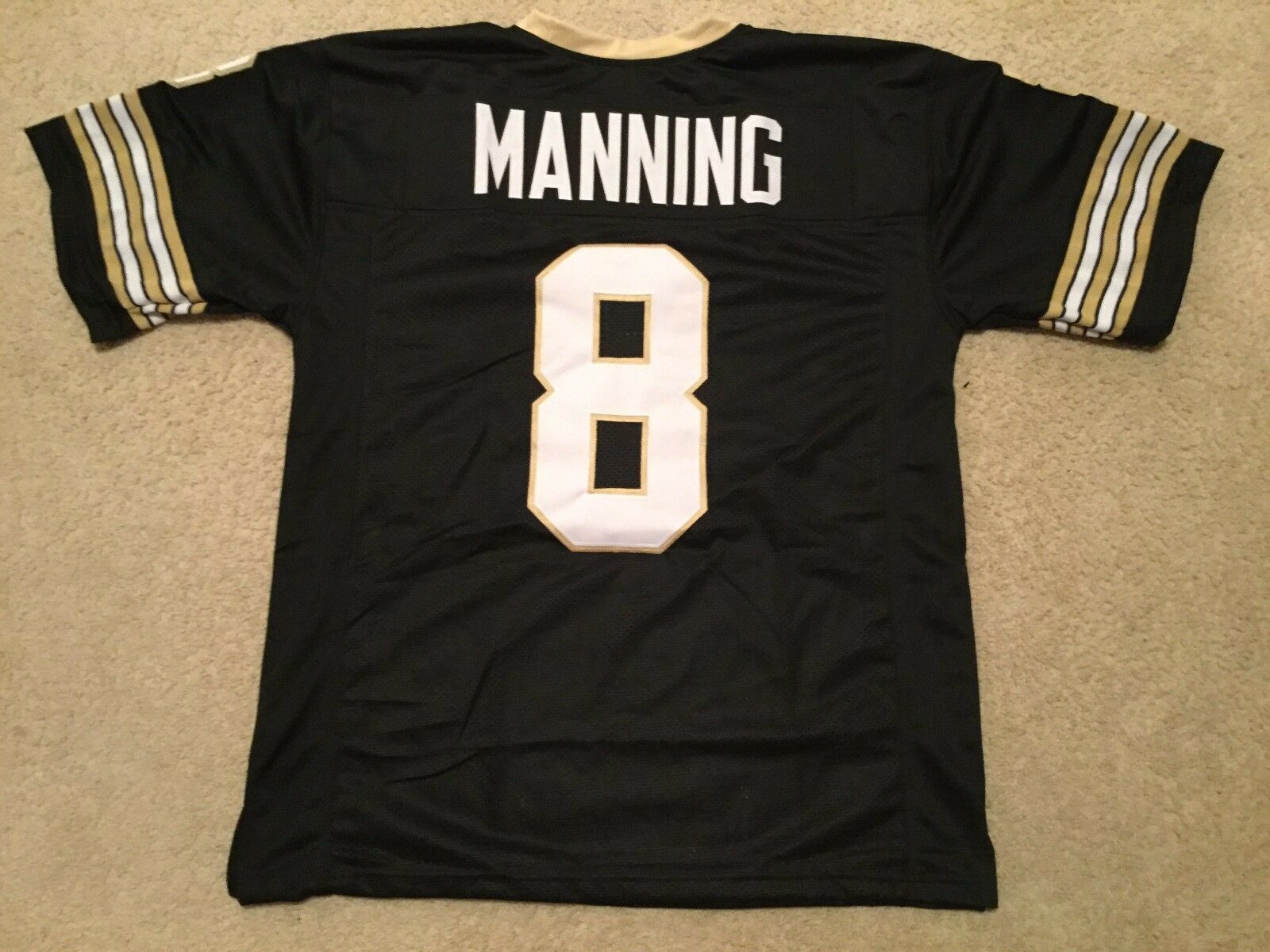 UNSIGNED CUSTOM Sewn Stitched Archie Manning Black Jersey - M, L, XL ...