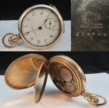 10k GOLD filled &amp; 7J WALTHAM pocket watch CWC Co Crescant PLANET 16s Ame... - $257.11