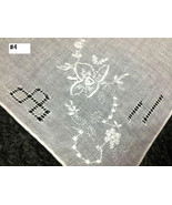 4 Pieces 13&quot; Hand Stitch Embroidered Fine Linen Handkerchief Hankie ELN06 - $54.17