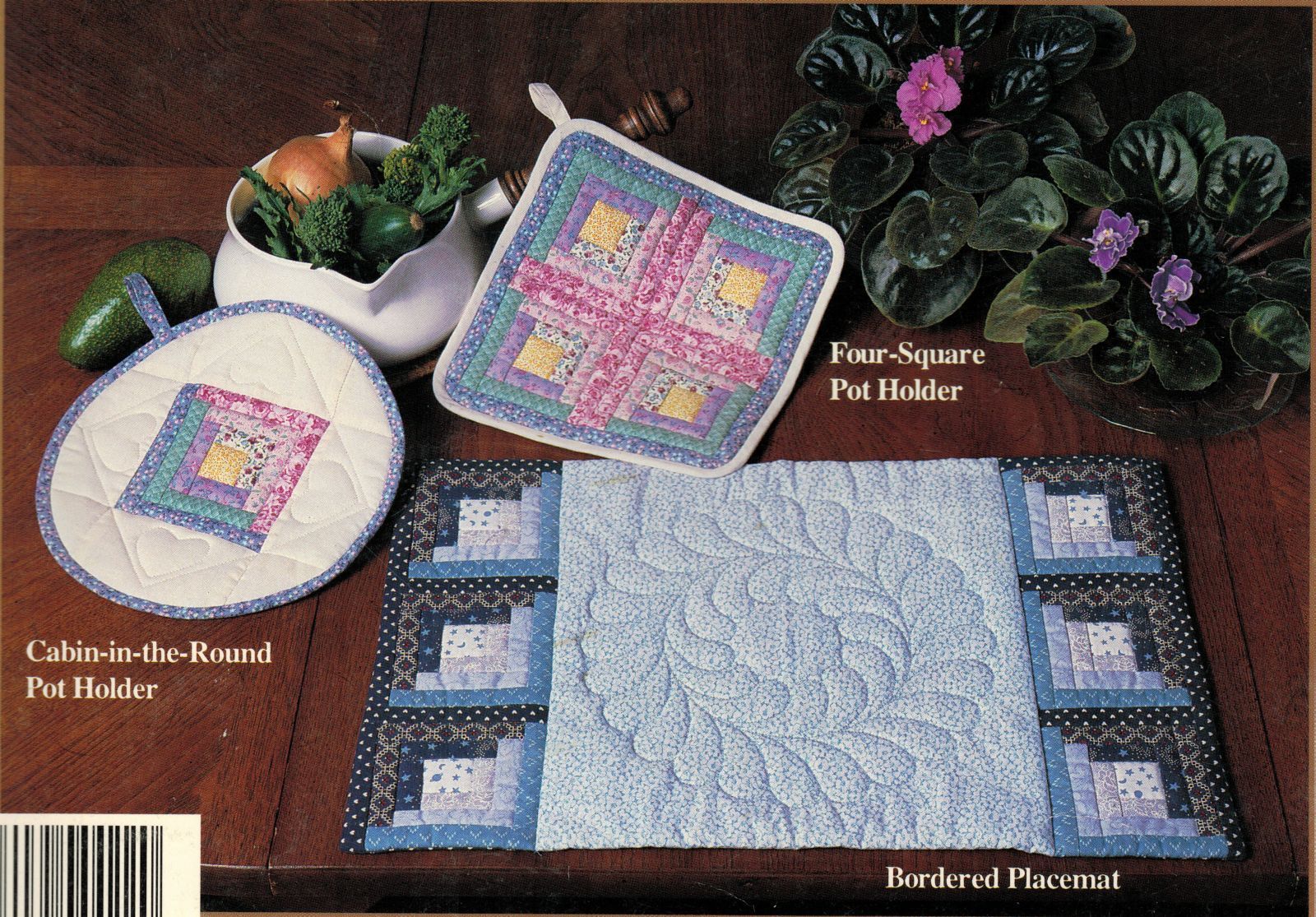 12 Log Cabin Pot Holder Quilts Xmas Stocking Tote Wreath Botsford