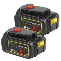 2 Pack Dcb200 6.0A Replacement Battery Compatible With Dewalt 20V Max  - $102.99