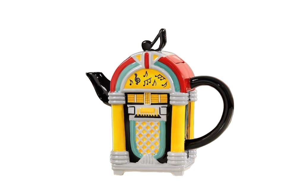 Juke Box Teapot 33 oz Retro Design 8.3" High Music Kitchen Fun Tunes Giftcraft - $54.44