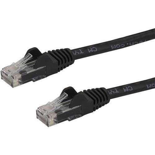 StarTech.com 30ft Black Cat6 Patch Cable with Snagless RJ45 Connectors - Long Et