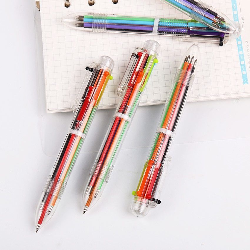 XUES® 3PCS/Lot 6in1 Ballpoint Pen Multi Color Ball Pen Korean