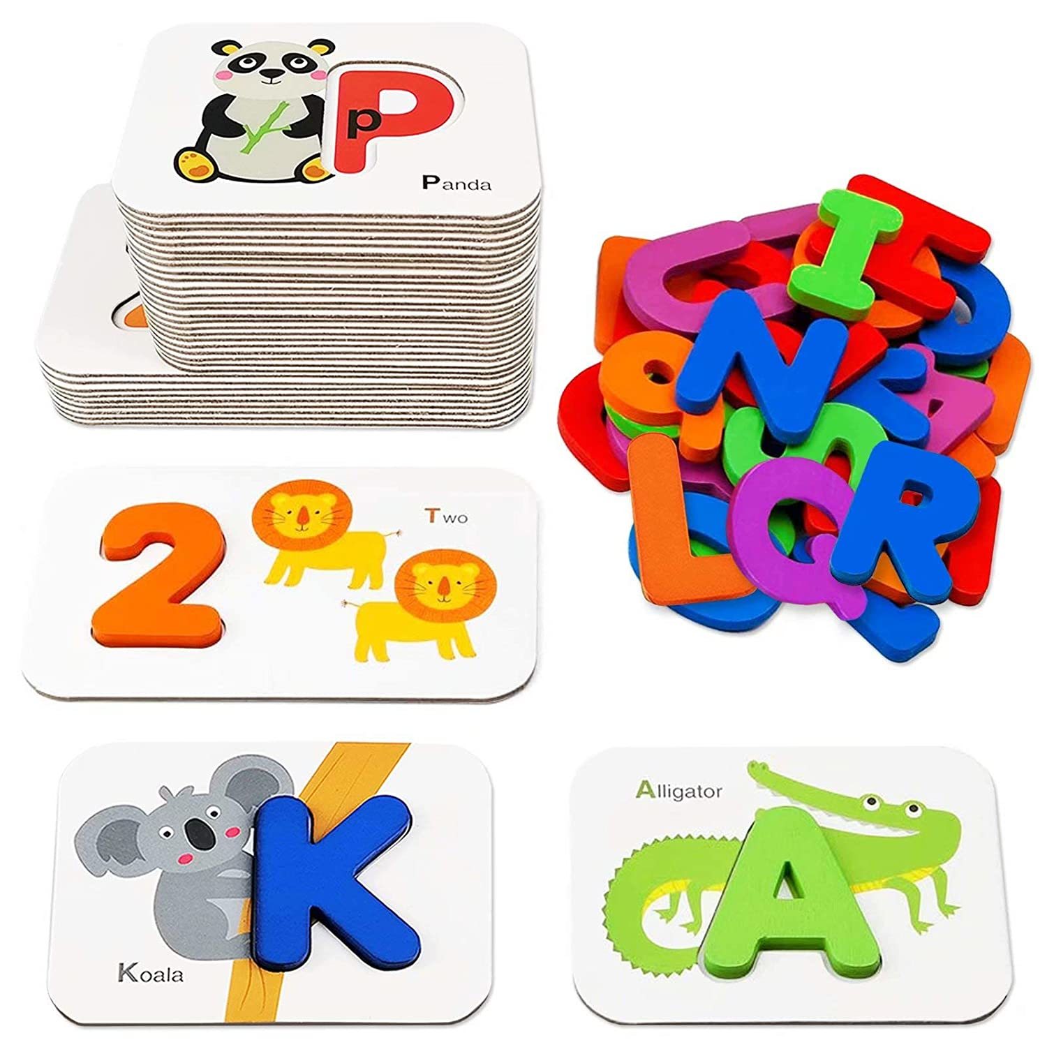 Primary image for Number And Alphabet Flash Cards For Toddlers 3-5 Years, Abc Montessori Education