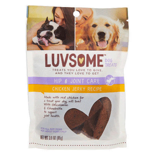 LOT (2) Luvsome Hip & Joint Care Grain Free Dog Treats Chicken Jerky
