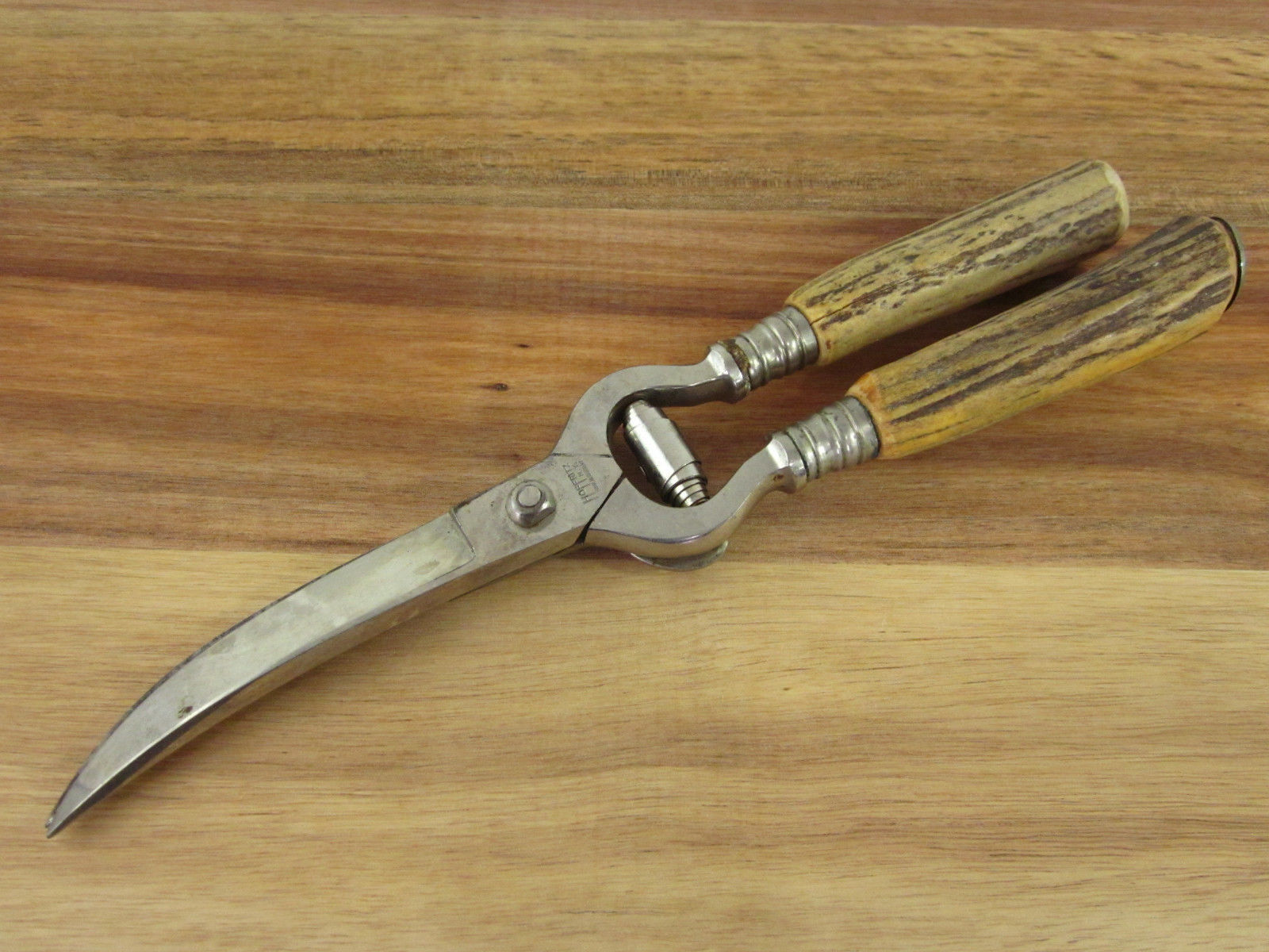 Vintage Hoffritz Deer Antler Poultry Kitchen Shears Scissors Stag Horn