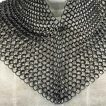 NauticalMart Medieval Face Blackened Steel Chainmail Coif Armor image 2
