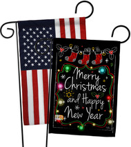 Chalkboard Merry Christmas - Impressions Decorative USA - Applique Garden Flags  - $30.97