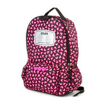 Digital Heart Nylon Backpack Black &amp; Pink Girl&#39;s School Book Bag - NWT - $19.49