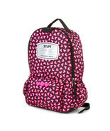 Digital Heart Nylon Backpack Black & Pink Girl's School Book Bag - NWT - $19.49