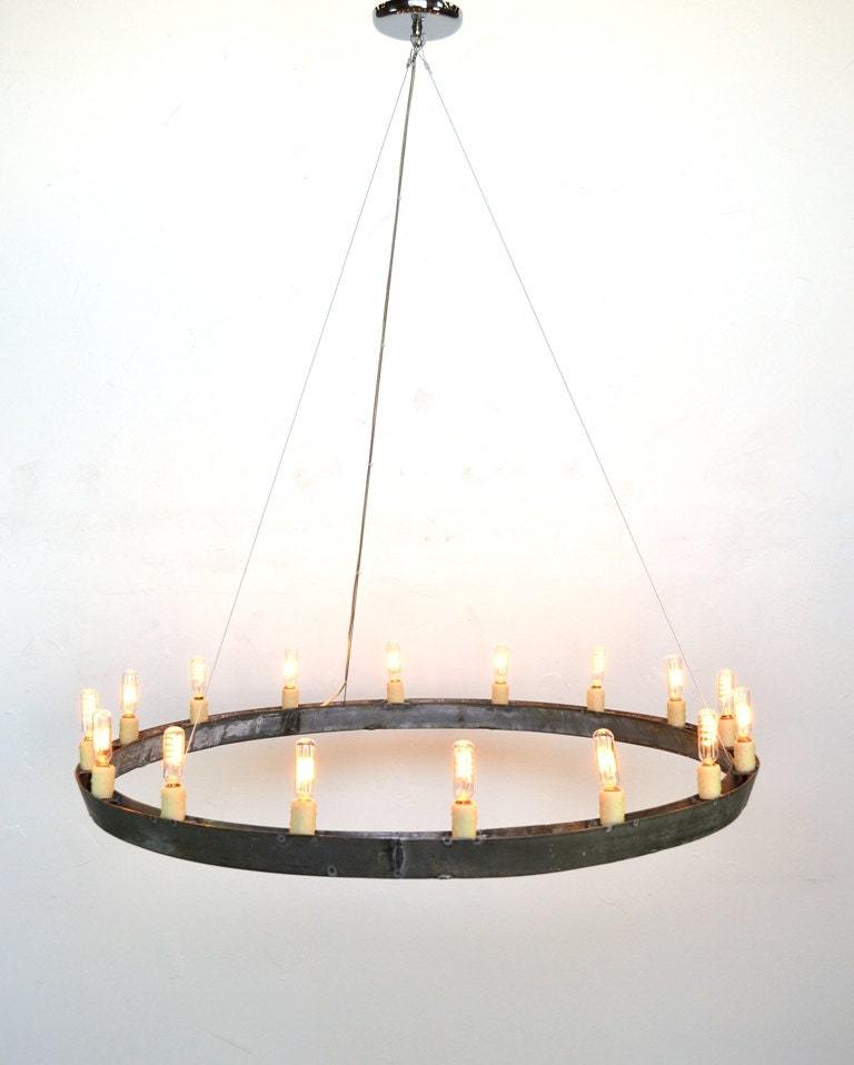 Wine Barrel Ring Chandelier Striata made from California wine