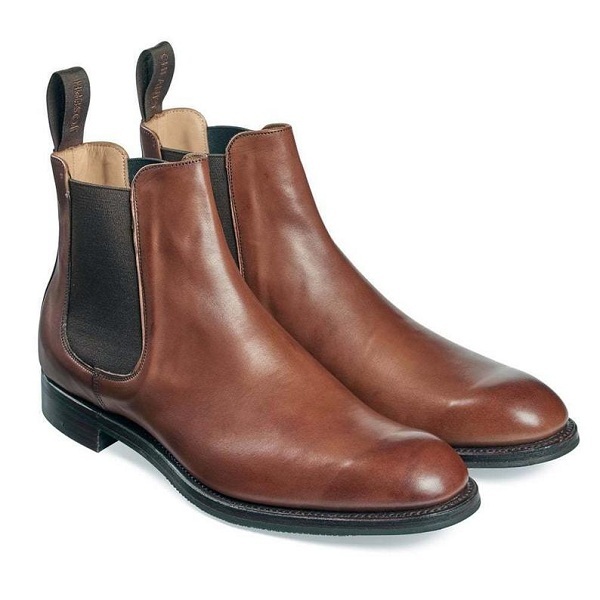 Handmade Chelsea Boot Brown Color Side Elastic Slip On Leather Boot For Me