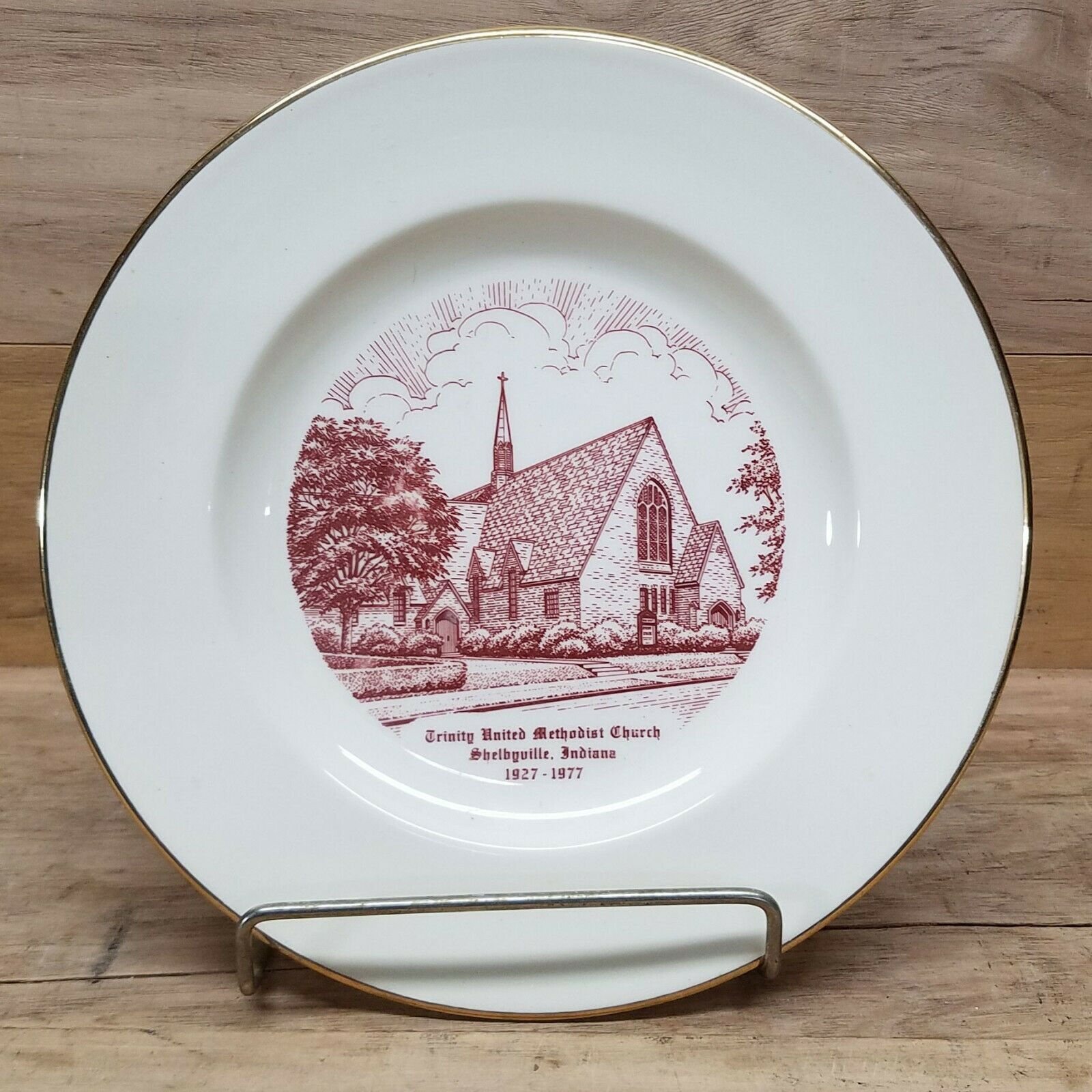Vintage Collector Plate Trinity Methodist Church 50 Yr. Shelbyville ...