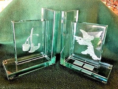 Primary image for Extremely Rare! Walt Disney Mickey Mouse Fantasia Glass Bookends LE of 500 Set