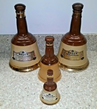 Lot 4 Empty Vintage Bell&#39;s Scotch Whisky Decanters by Wade Whiskey Bottles - $59.39