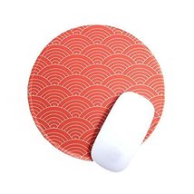 Red Round Mouse Pad Mat Cloth Surface Rubber Back - $16.60