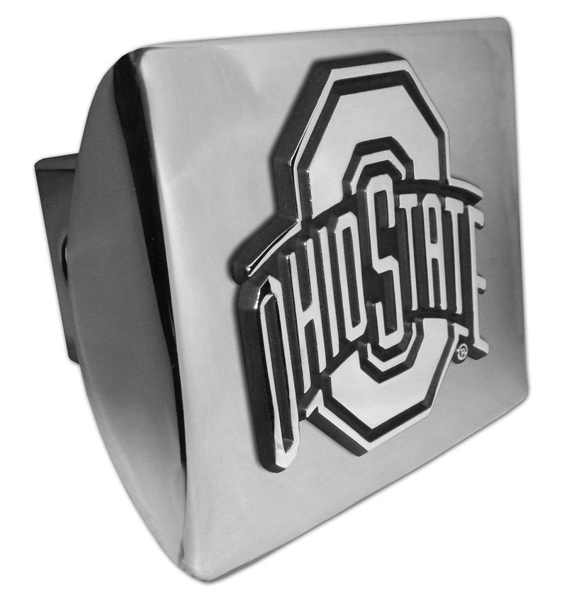 ohio state logo shiny chrome trailer hitch cover usa made Hitch Covers