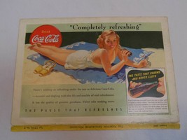 Coca Cola National Geographic Ad August 1941 Beach Bathing Beauty Ethyl ... - $15.83