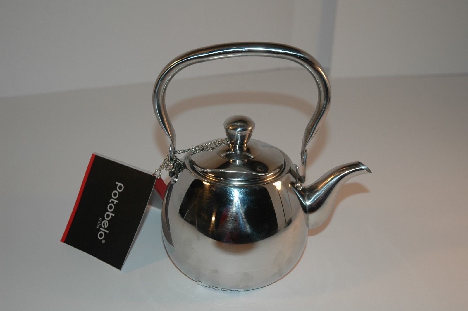 POTOBELO ITALIA MINI DURABLE STAINLESS STEEL TEA KETTLE + INFUSER NEW
