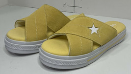 Converse One Star Yellow Platform Suede Sandal Slip On Size 5.5 - $14.84