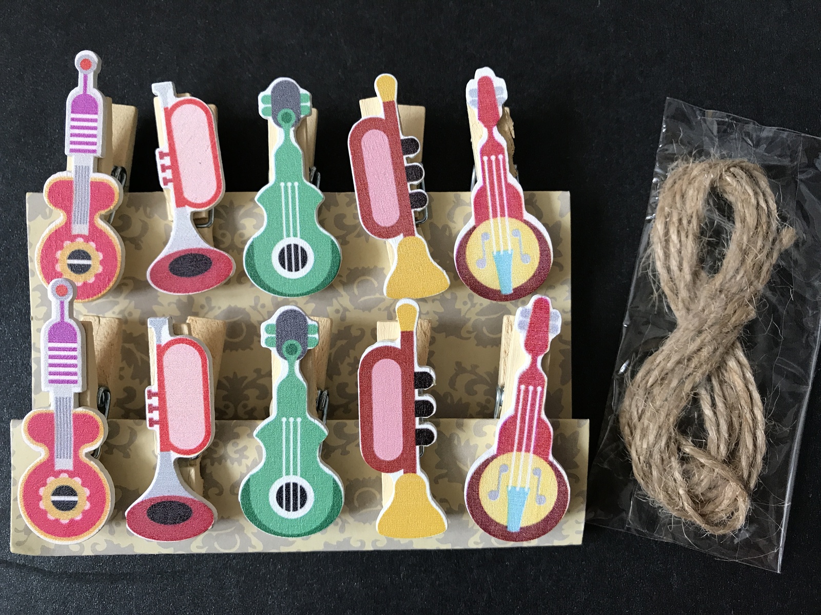 Music Instrument Wood Paper Clips,Wooden Pegs,Pin Clothespins,special gifts