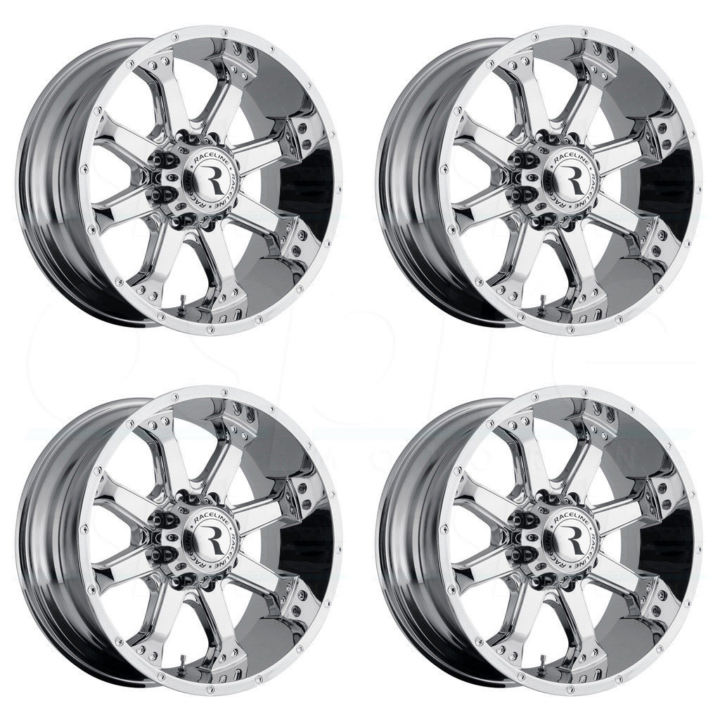 16x8 Raceline 991C Assault 5x114.3 0 Chrome Wheels Rims Set(4) - Wheels