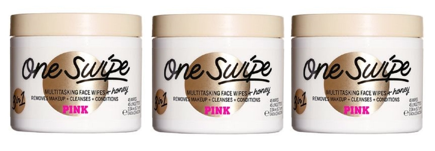 Victoria's Secret PINK One Swipe Multi Tasking Face Wipes + Honey - x3