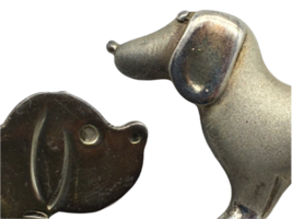 Lot of 2 Sterling Silver 925 Dog Dachshund Jewelry Brooch Pin Made in Italy 15g image 2