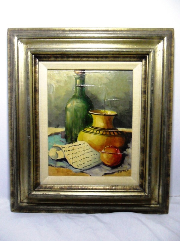 Vintage Oil Painting LEO RITTER Austrian -WINE CHEESE FRUIT- VIENNA ...