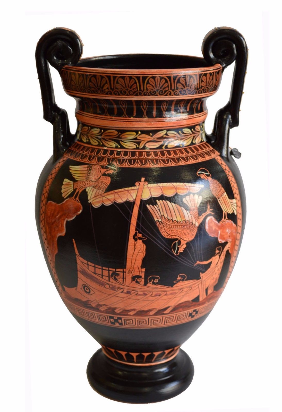 Odysseus passing the Sirens Red Figure Volute Krater Vase