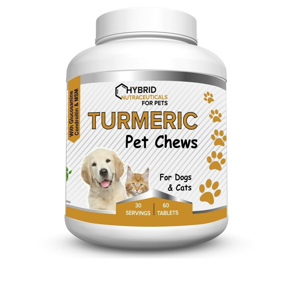 Turmeric Curcumin Pet Chews for Dogs Joint Pain & Immune Support, Glucosamine Vitamins