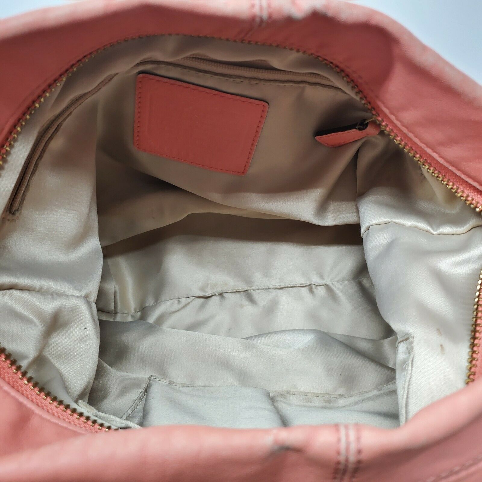 Coach Medium Brooke Leather Hobo Purse Salmon Coral Pink Color 14820