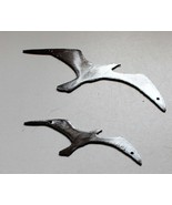 Two Birds Flying Extra Large Set Metal Wall Art Accents Polished Steel (... - $34.64