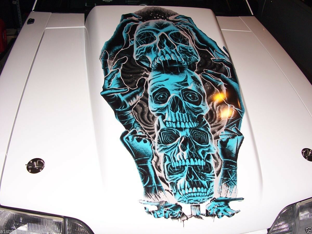 Skull Stak Cowl Hood Graphic Decal Sticker Graphics Decals Skulls