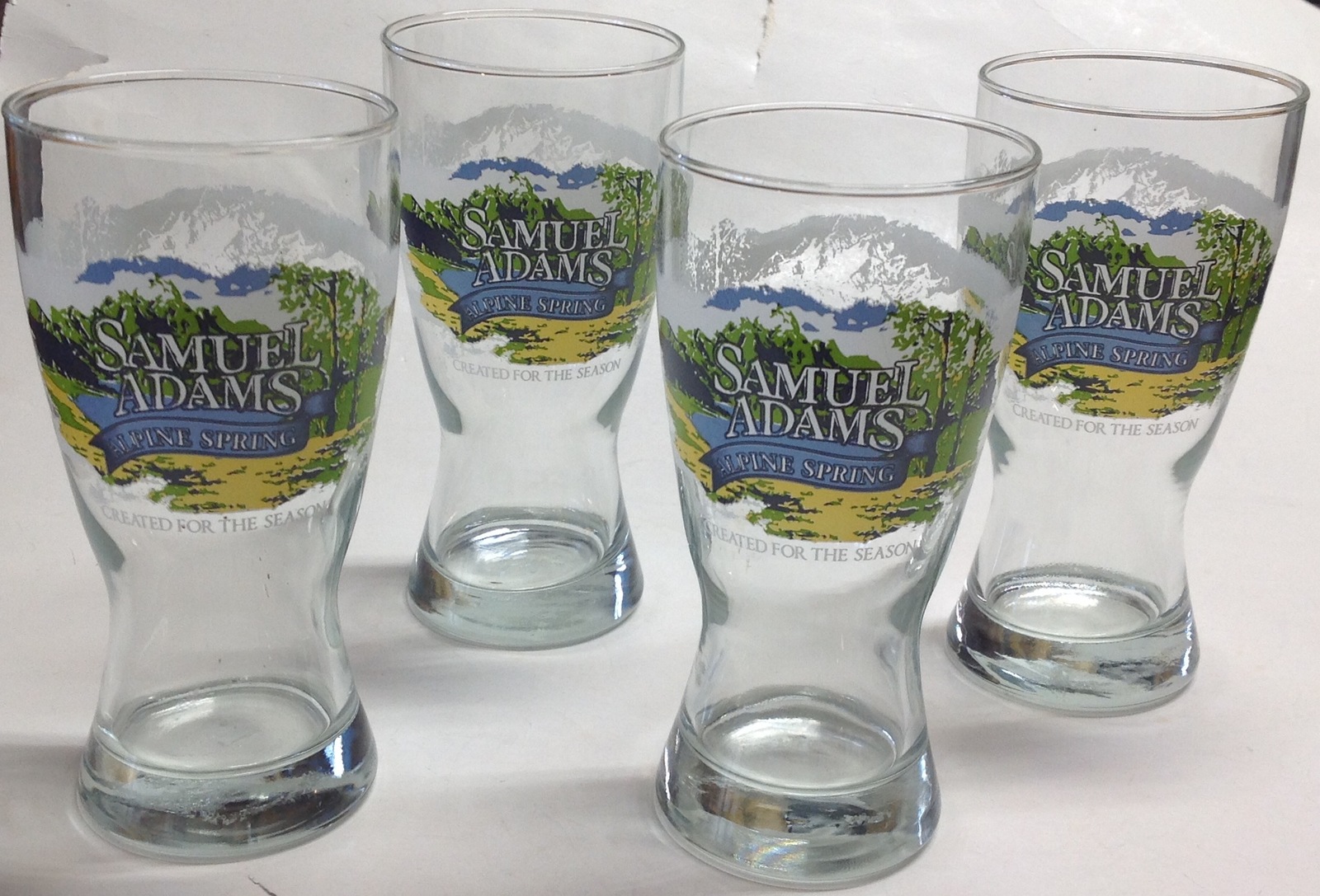 Samuel Adams Alpine Spring Beer Glass Set of 4 Vintage 6.5 in Seasonal Vintage - £17.52 GBP