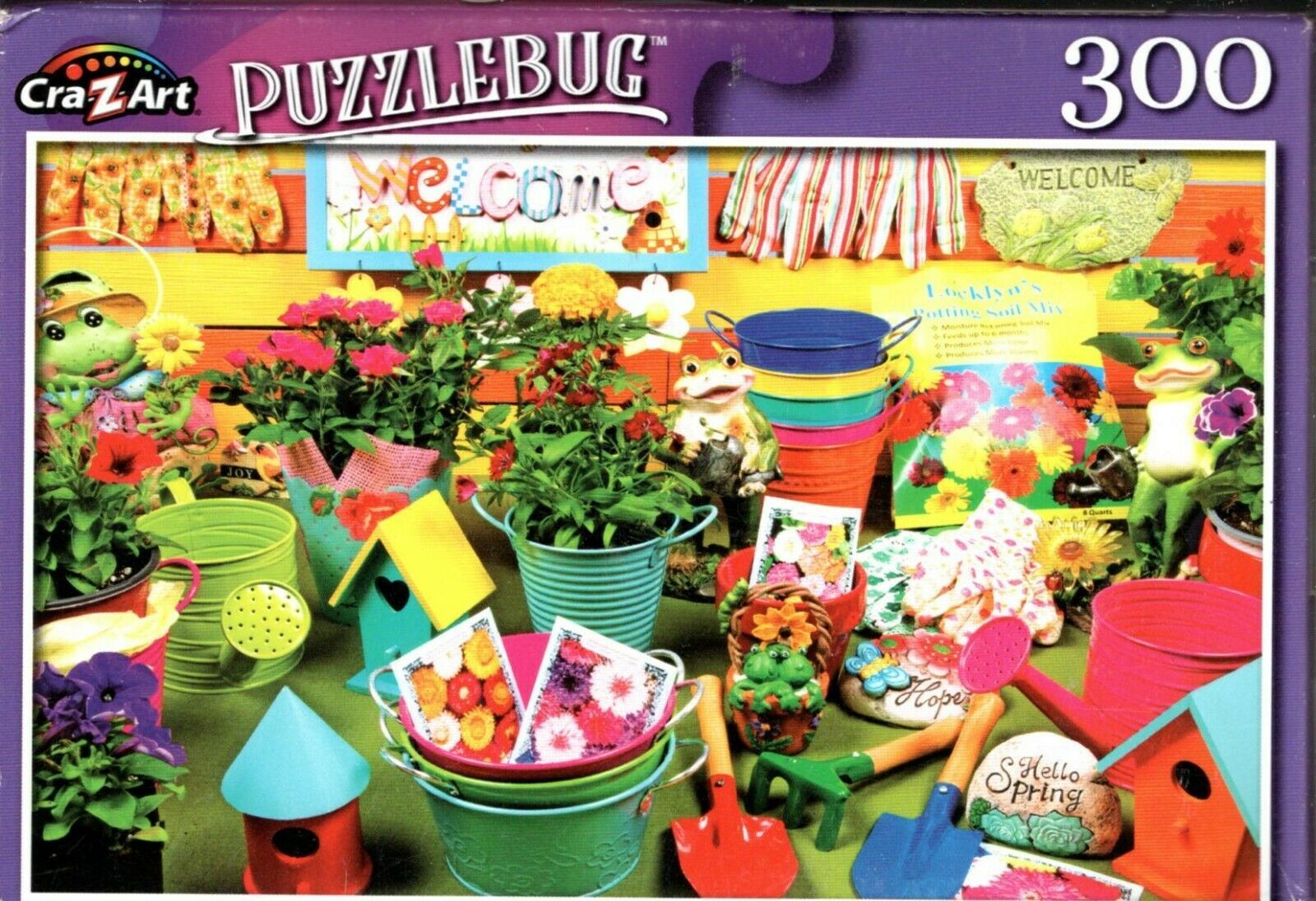 New Puzzlebug 300  Piece Jigsaw Puzzle Painted Wood Birdhouses 