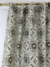 Waverly Grey Gold Medallion Floral Curtain Drape Set of 2 Panels 42”x83” - $66.96