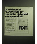 1974 Fidelity FDIT Ad - A minimum of $5,000 could put you in the money m... - $14.99