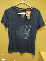 New Adidas MLS New York FC Blue Ultimate V Neck Shirt Ladies Sz Small 4776W - $14.25