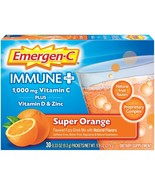 EMERGEN-C Immune Plus 1000mg Vitamin C + D &amp; Zinc 30 Packets Super Orange.. - $25.73